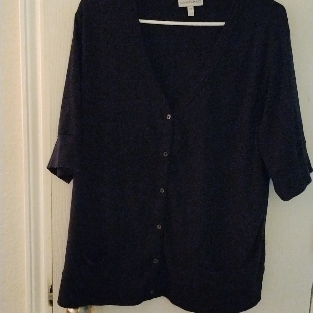 black short sleeve cardigan